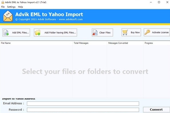 Advik EML to Yahoo Import图片1