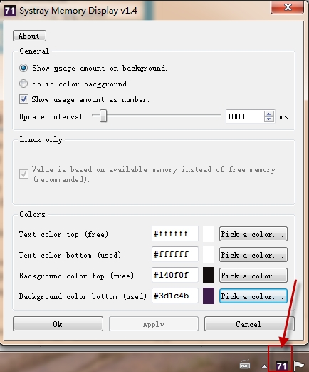 Systray Memory Display