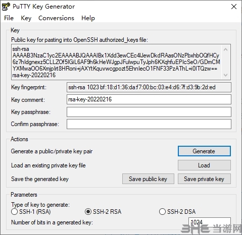 PuTTY Key Generator图片2