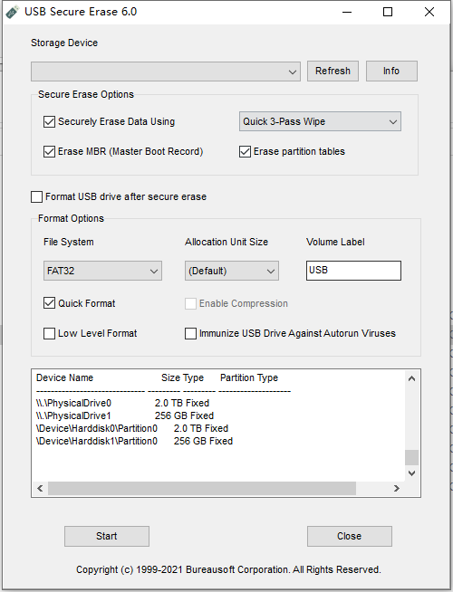 USB Secure Erase截图