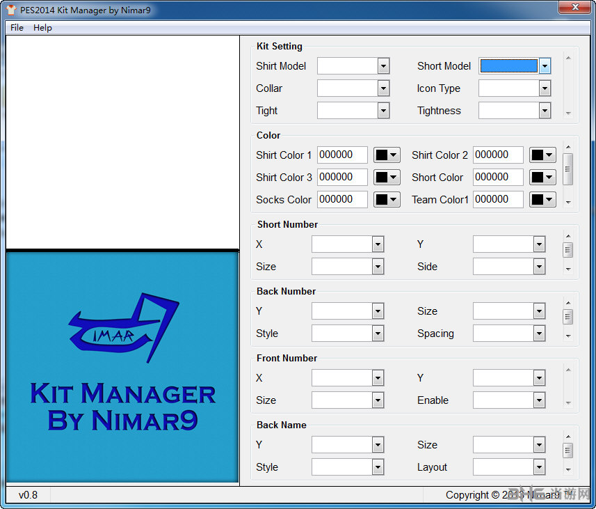PES2014球衣编辑工具|实况足球2014球衣管理器 （PES 2014 Kit set Manager）v0.8下载
