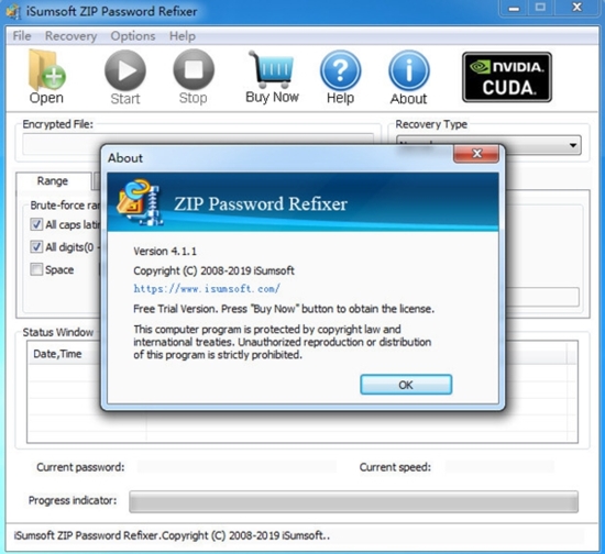 iSumsoft ZIP Password Refixer (压缩包密码恢复工具)官方版v4.1.1下载插图1