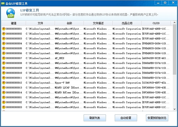 金山LSP修复工具图片