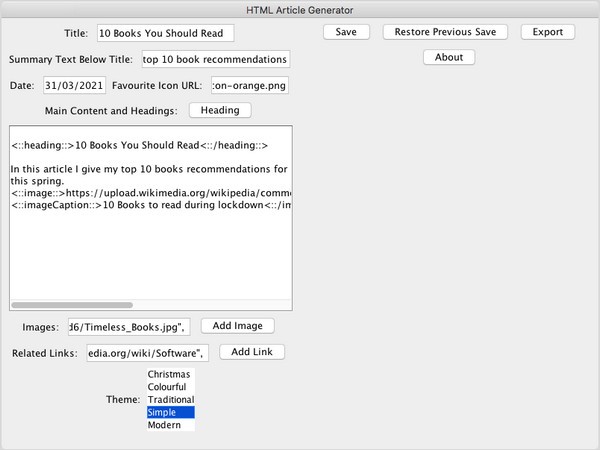 HTML Article Generator图片1