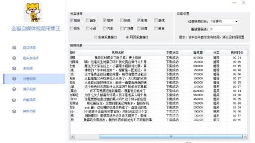 金猫自媒体视频采集王下载|金猫自媒体视频采集王 免费版V1001下载