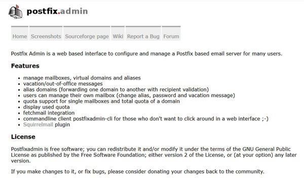 Postfix Admin截图