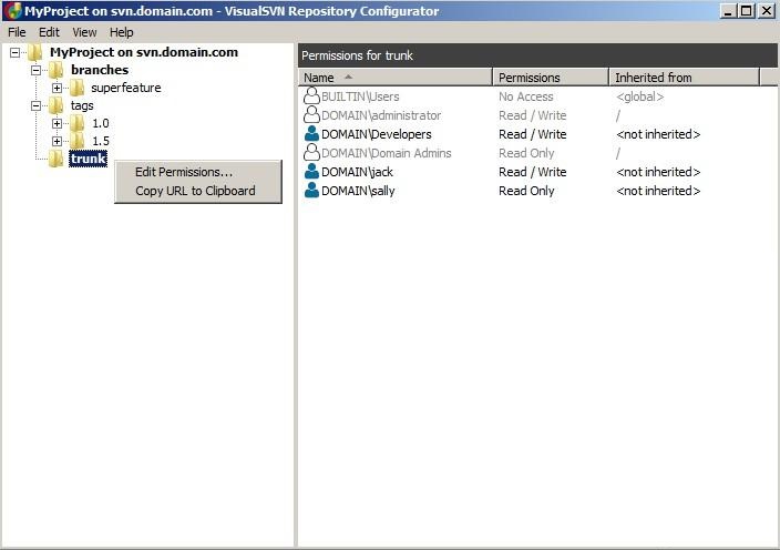 VisualSVN Repository Configurator图