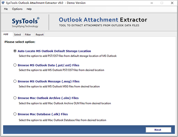 SysTools Outlook Attachment Extractor图片