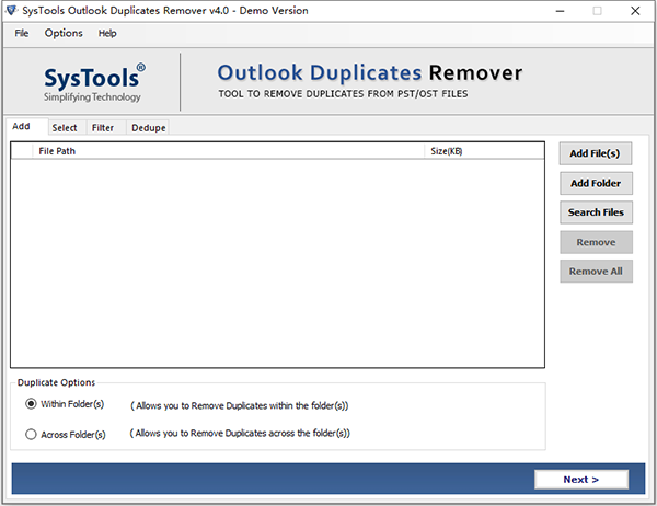 SysTools Outlook Duplicates Remover图片