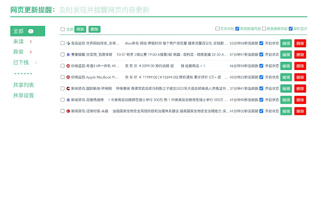 网页更新提醒插件