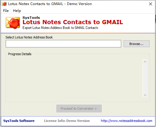 SysTools Lotus Notes Contacts to Gmail图片