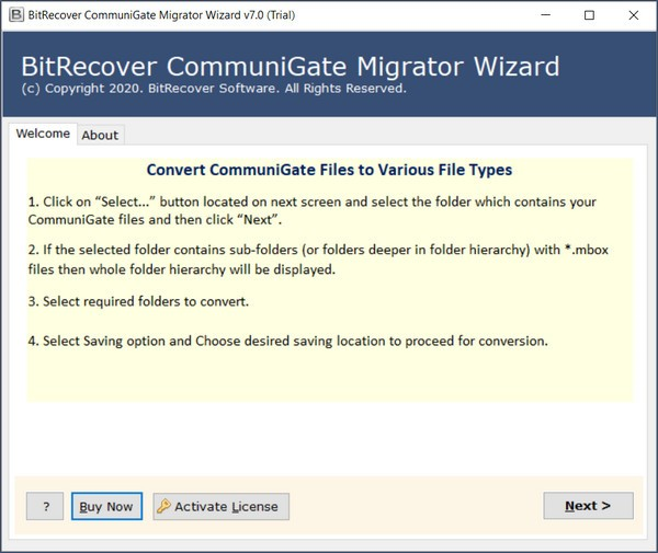 BitRecover CommuniGate Migrator Wizard截图1