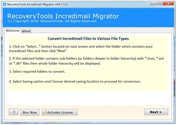 RecoveryTools IncrediMail Migrator图片1