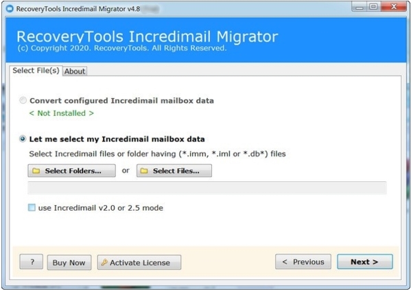 RecoveryTools IncrediMail Migrator图片2