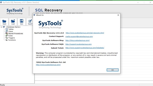SysTools SQL Backup Recovery软件截图1