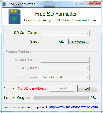 Free SD Formatter图