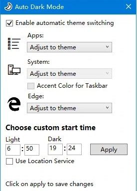 Windows 10 Auto Dark Mode