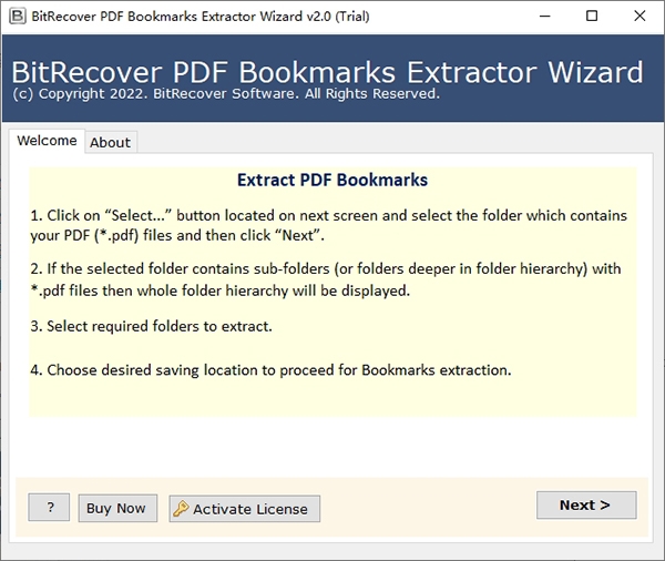 BitRecover PDF Bookmarks Extractor Wizard图片