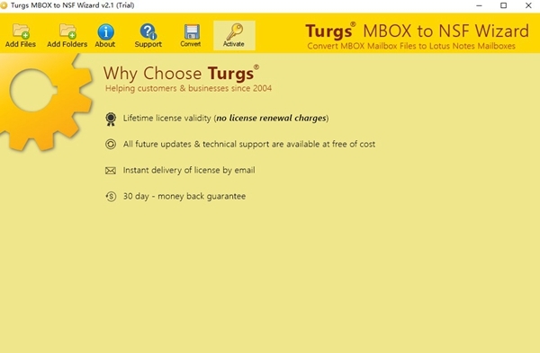 Turgs MBOX to NSF Wizard软件截图1