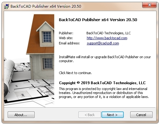 BackToCAD Publisher软件安装界面1