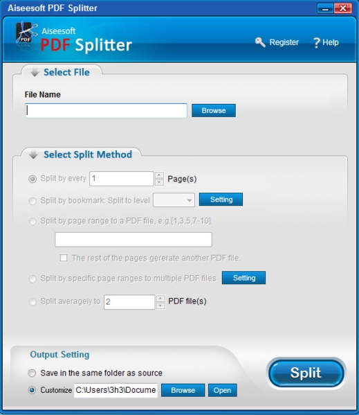 Aiseesoft PDF Splitter软件图片2