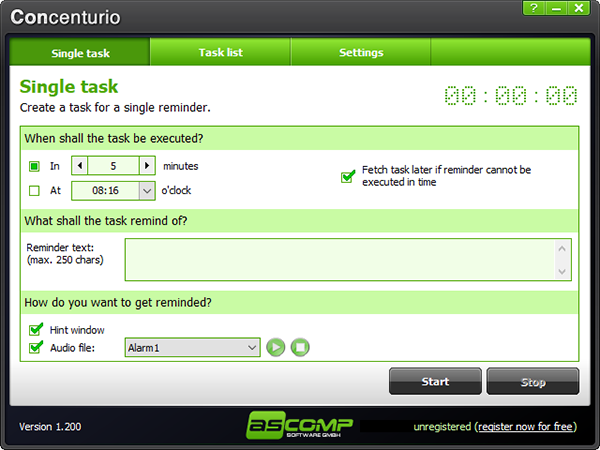 Concenturio(定时提醒软件) 官方版v1.200下载