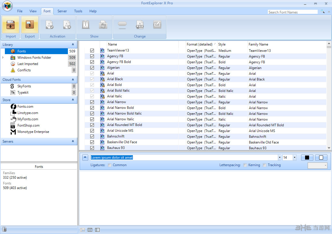 fontexplorerxpro软件截图