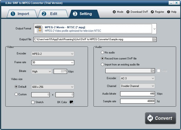iLike SWF to MPEG Converter (SWF转MPEG工具)官方版v4.0.0下载插图2