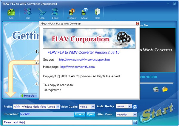 FLAV FLV to WMV Converter图
