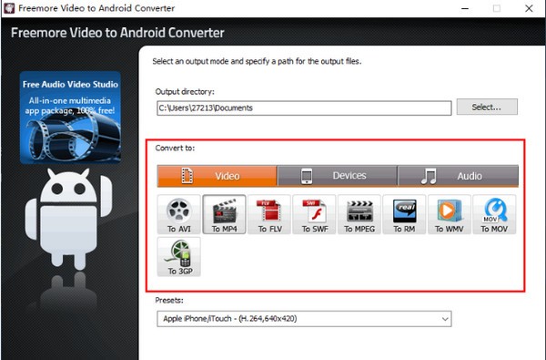 Freemore Video to Android Converter截图