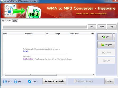 Boxoft WMA to MP3 Converter图