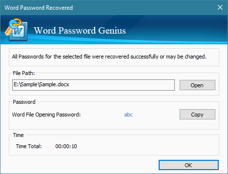 iSunshare Word Password Genius图片7