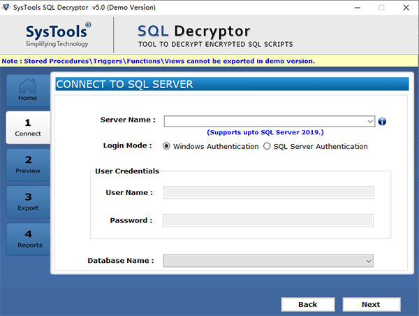 SysTools SQL Decryptor图片