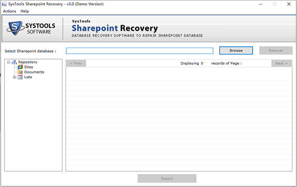 SysTools SharePoint Recovery图片