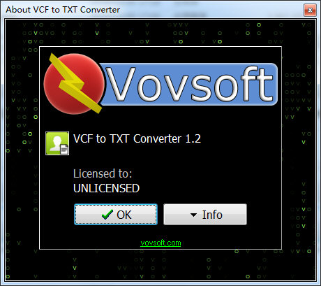 VovSoft VCF to TXT Converter破解版图