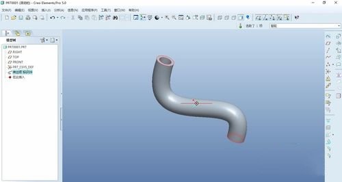 Creo1.0画弯曲的通道教程图片6