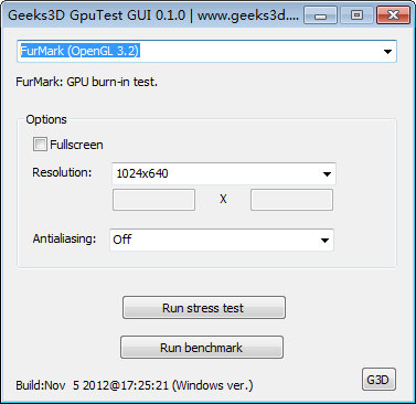 Geek3d GpuTest GUI图