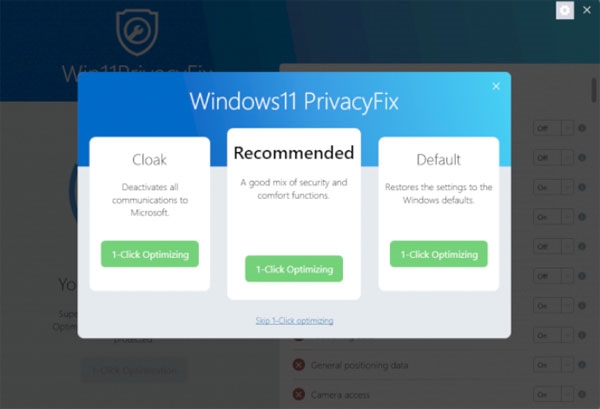 Win11PrivacyFix 2022截图