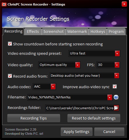 ChrisPC Screen Recorder图片2