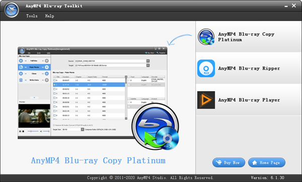 AnyMP4 Blu-ray Toolkit图