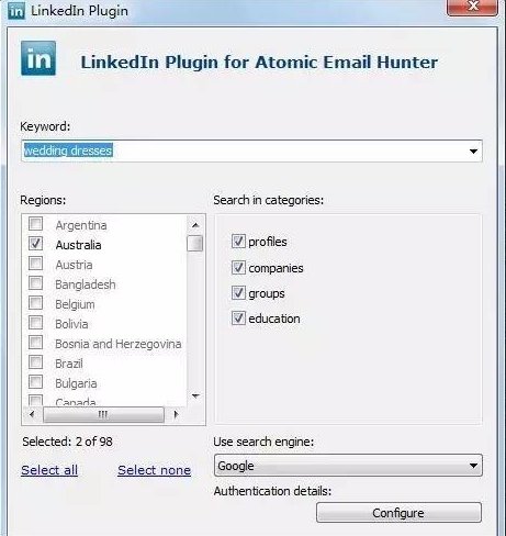 Atomic Email Hunter使用说明图片