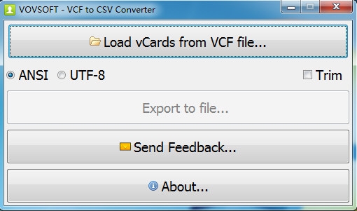 VovSoft VCF to CSV Converter软件图片1