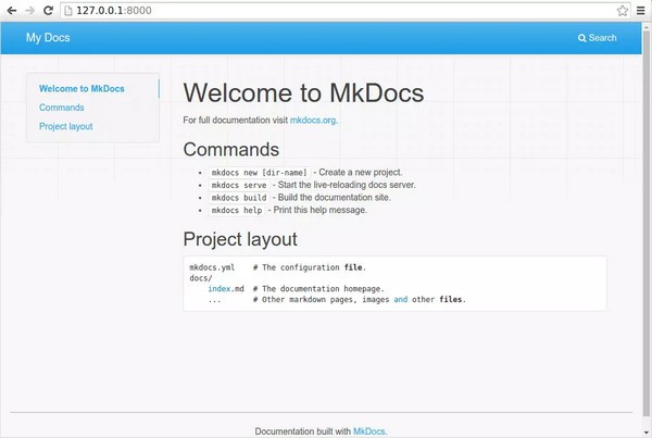MkDocs截图