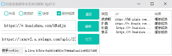 抖音皮皮虾快手无水印解析软件截图