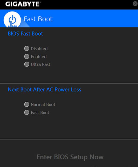 Gigabyte Fast Boot图片