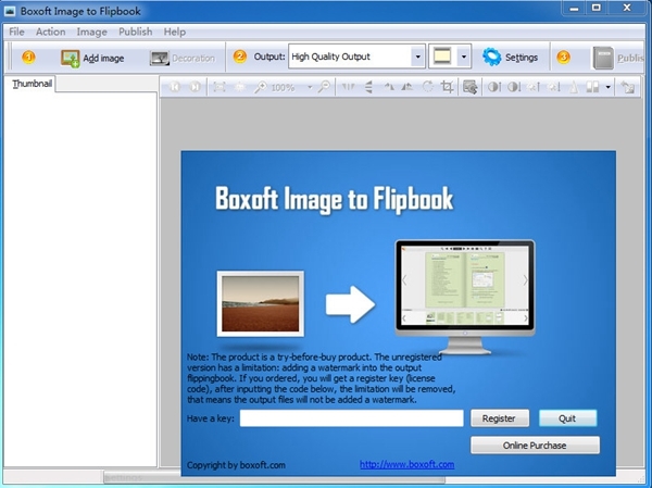 Boxoft Image to Flipbook (图片转翻页书工具)官方版v3.0.0下载插图1