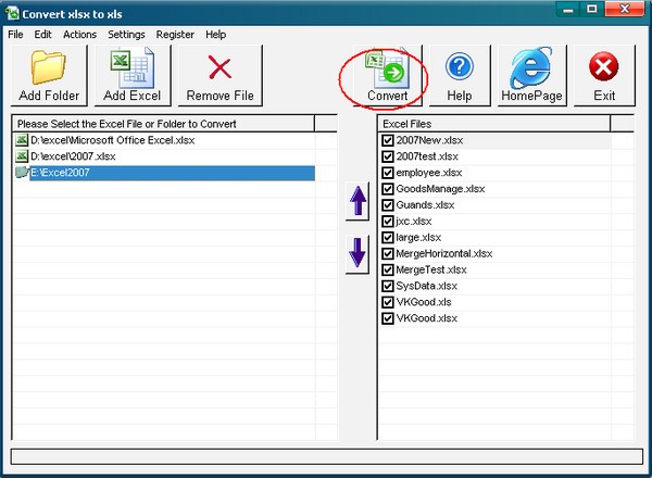 Convert XLSX to XLS图