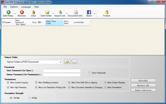 Free PDF Protector 4dots(pdf加密软件)免费版v4.3下载插图