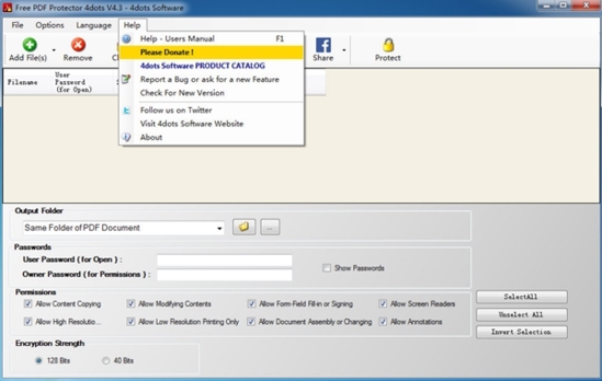 Free PDF Protector 4dots(pdf加密软件)免费版v4.3下载插图2