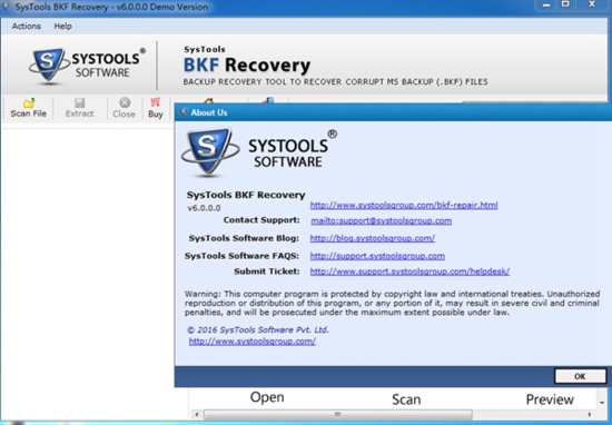 SysTools BKF Repair (bkf文件还原软件)官方版v6.0.0下载插图1